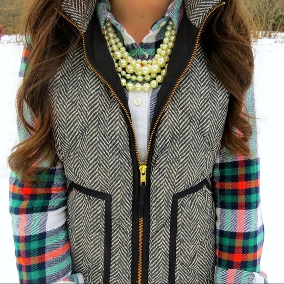 THE J. Crew Excursion Quilted Herringbone Quilted Vest 02533 Fall Layering Chic - Picture 7 of 12